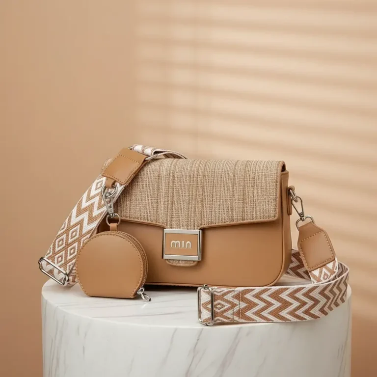 Luxurious brown crossbody bag with strap for women in Pakistan.